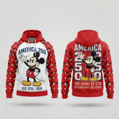 Celebrating America 250 Years Mickey Mouse 3D Printed Hoodie Sweatshirt for Men Women D830