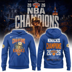 New York Knicks 2026 NBA Finals Champions Limited Edition Blue Hoodie