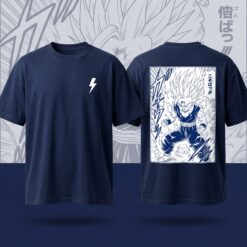 "Unleashed Power" High-Contrast Manga Panel Navy Tee