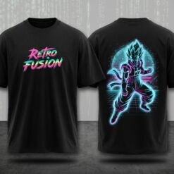 "Stardust Fusion" Retro Cyberpunk Neon Graphic Tee