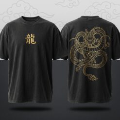 "Emperor's Dragon" Luxury Metallic Gold Line-Art Tee