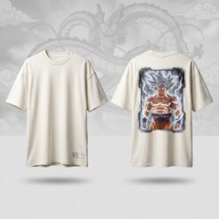 "Mastered Instinct" Cyber-Framed Heavyweight Cream Tee