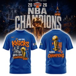 New York Knicks 2026 NBA Finals Champions Limited Edition Blue Tshirt v3