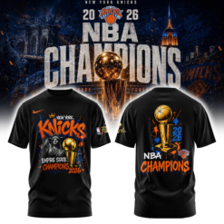New York Knicks 2026 NBA Finals Champions Limited Edition Black Tshirt v2