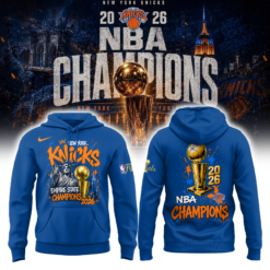 New York Knicks 2026 NBA Finals Champions Limited Edition Blue Hoodie v3