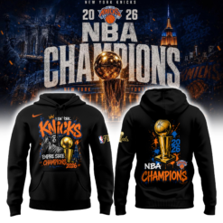 New York Knicks 2026 NBA Finals Champions Limited Edition Black Hoodie v2