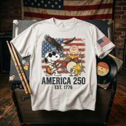 Peanuts Retro Rock Band America 250 Tee