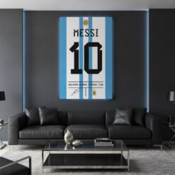 Messi Canvas Wall Art Soccer Legends Poster Football Stadium Sport Decor Print