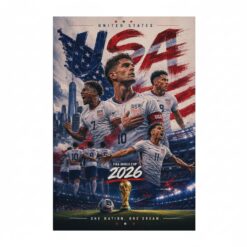 USA Soccer Canvas Wall Art 2026 World Cup USMNT Sports Poster Print