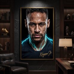 Neymar Canvas Wall Art Soccer Legends Poster Football Stadium Sport Decor Print D10