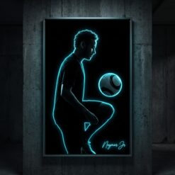 Neymar Canvas Wall Art Soccer Legends Poster Football Stadium Sport Decor Print D11