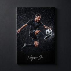 Neymar Canvas Wall Art Soccer Legends Poster Football Stadium Sport Decor Print D18