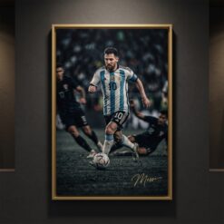 Messi Canvas Wall Art Soccer Legends Poster Football Stadium Sport Decor Print D2