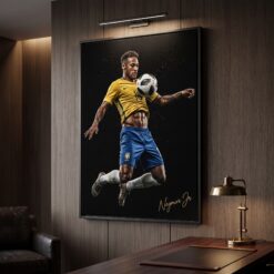Neymar Canvas Wall Art Soccer Legends Poster Football Stadium Sport Decor Print D4