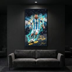 Messi Canvas Wall Art Soccer Legends Poster Football Stadium Sport Decor Print D5