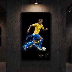 Neymar Canvas Wall Art Soccer Legends Poster Football Stadium Sport Decor Print D5