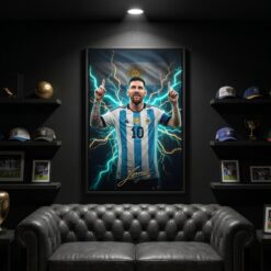 Messi Canvas Wall Art Soccer Legends Poster Football Stadium Sport Decor Print D6