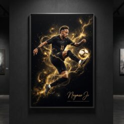 Neymar Canvas Wall Art Soccer Legends Poster Football Stadium Sport Decor Print D7