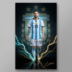 Messi Canvas Wall Art Soccer Legends Poster Football Stadium Sport Decor Print D8
