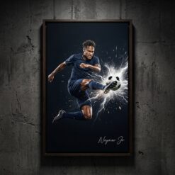 Neymar Canvas Wall Art Soccer Legends Poster Football Stadium Sport Decor Print D8