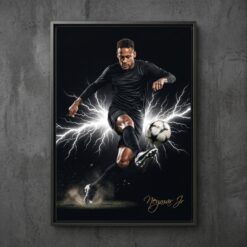 Neymar Canvas Wall Art Soccer Legends Poster Football Stadium Sport Decor Print D9