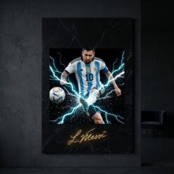 Messi Canvas Wall Art Soccer Legends Poster Football Stadium Sport Decor Print D9