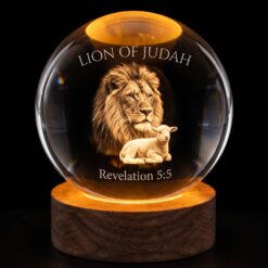 Christian Crystal Ball LED Night Light – 3D Laser Engraved Glass Keepsake Gift